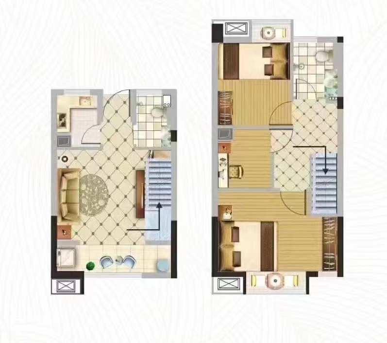 金川纯水岸三室两厅一卫75㎡户型图