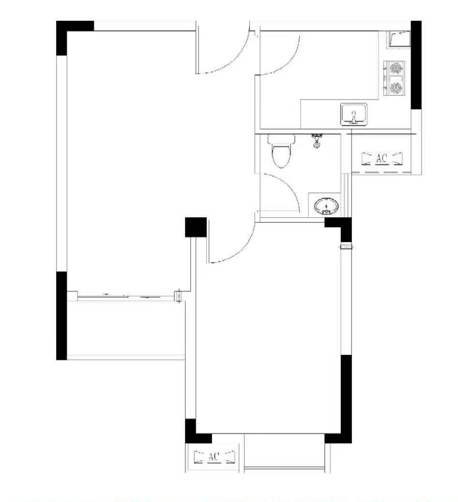 金川纯水岸一室两厅一卫51㎡户型图
