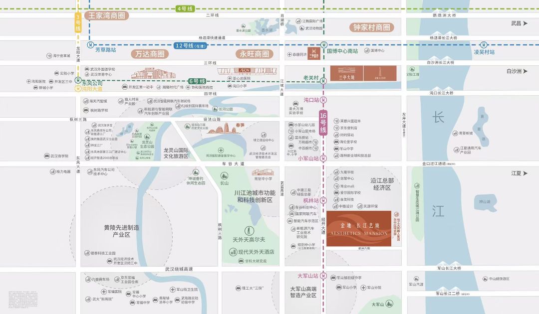金地长江艺境位置交通图