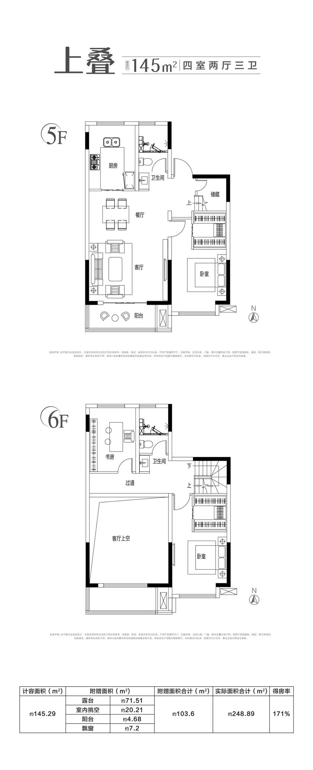 清能熙悦台上叠145㎡户型图