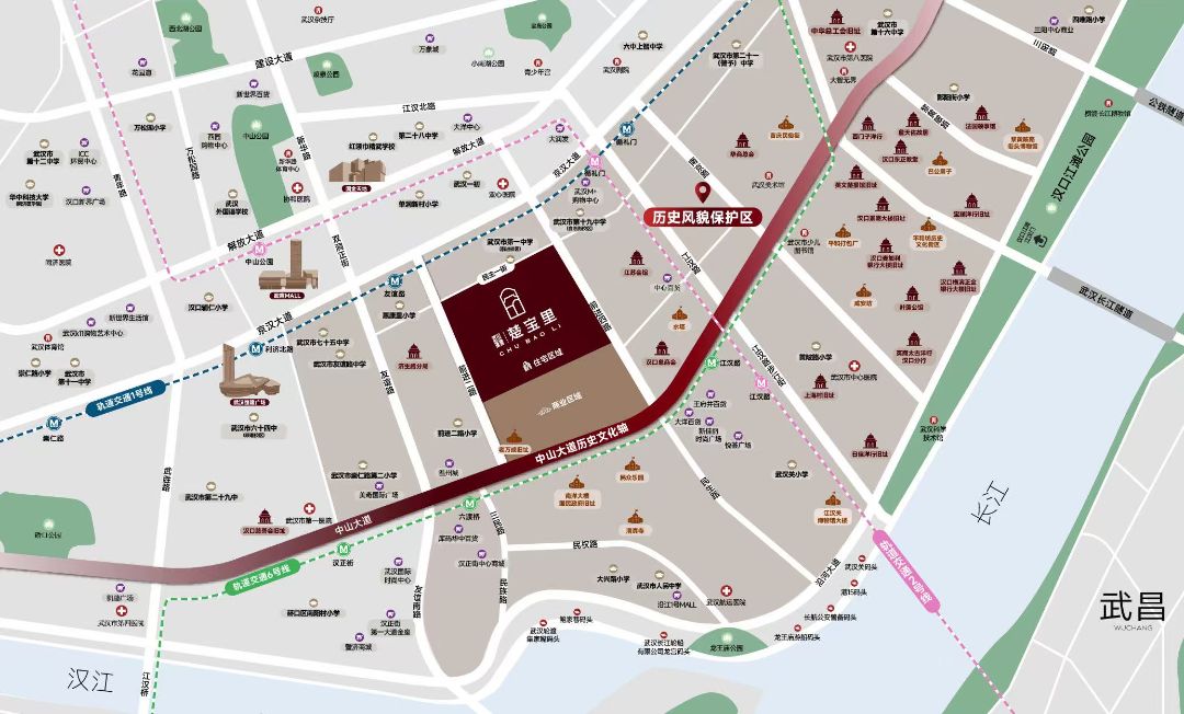 武汉城建.楚宝里位置交通图