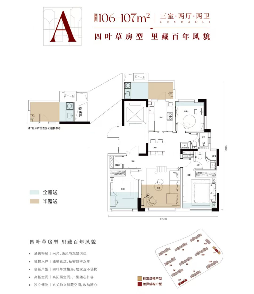 武汉城建.楚宝里三室两厅两卫