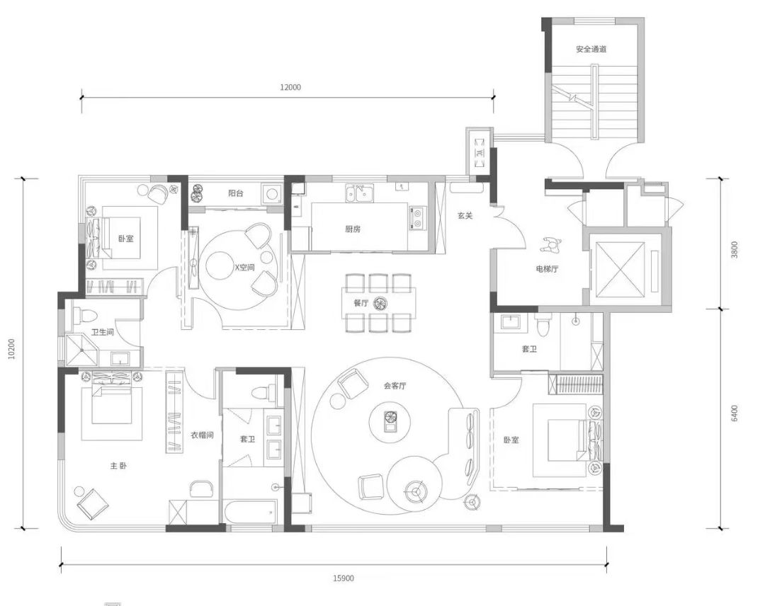天创.元萃四房两厅三卫
